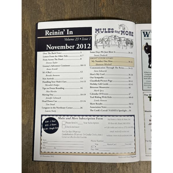 Mules and More - Nov. 2012 Vol. 23 Issue 1 (Back Issue Magazine) - Image 3