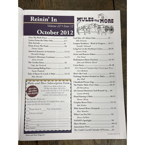 Mules and More - Oct. 2012 Vol. 22 Issue 12 (Back Issue Magazine) - Image 3