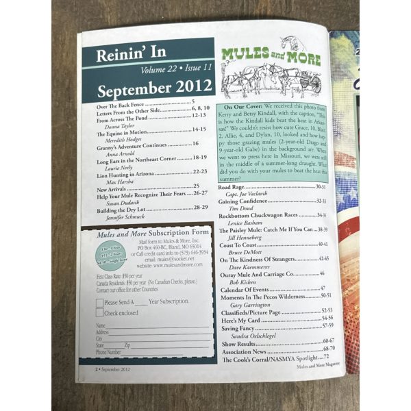 Mules and More - Sept. 2012 Vol. 22 Issue 11 (Back Issue Magazine) - Image 3