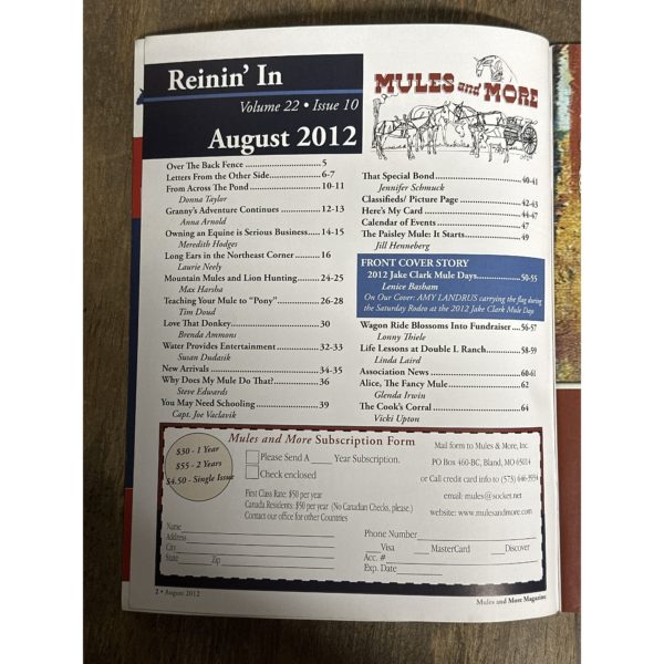 Mules and More - Aug. 2012 Vol. 22 Issue 10 (Back Issue Magazine) - Image 3