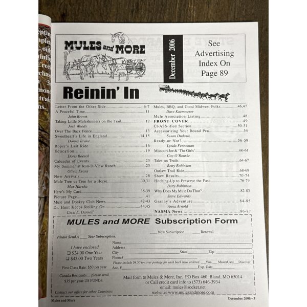 Mules and More - Dec. 2006 Vol. 17 Issue 2 (Back Issue Magazine) - Image 3