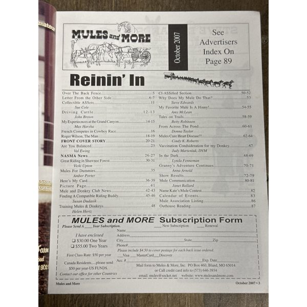 Mules and More - Oct. 2007 Vol. 17 Issue 12 (Back Issue Magazine) - Image 3