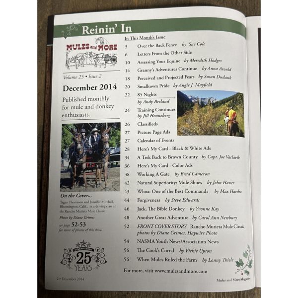 Mules and More - Dec. 2014 Vol. 25 Issue 2 (Back Issue Magazine) - Image 3