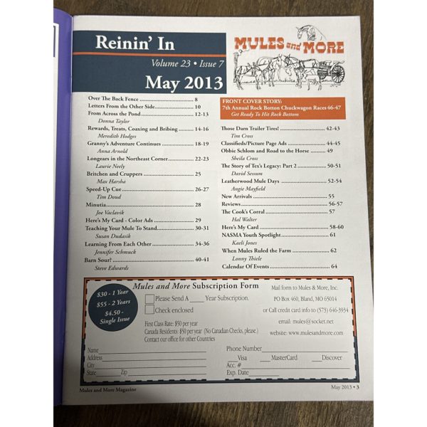 Mules and More - May 2013 Vol. 23 Issue 7 (Back Issue Magazine) - Image 3