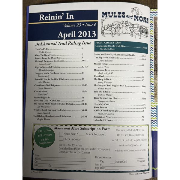 Mules and More - Apr. 2013 Vol. 23 Issue 6 (Back Issue Magazine) - Image 3