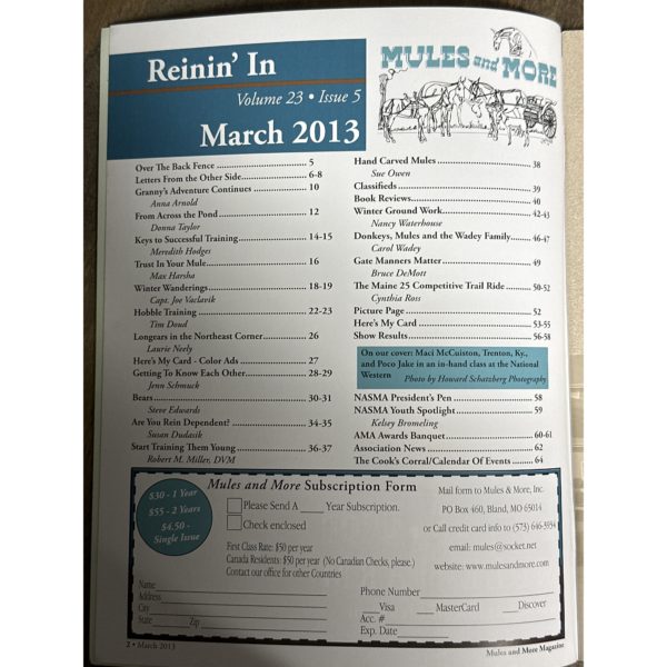 Mules and More - Mar. 2013 Vol. 23 Issue 5 (Back Issue Magazine) - Image 3