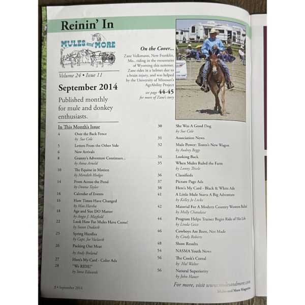 Mules and More - Sept. 2014 Vol. 24 Issue 11 (Back Issue Magazine) - Image 3
