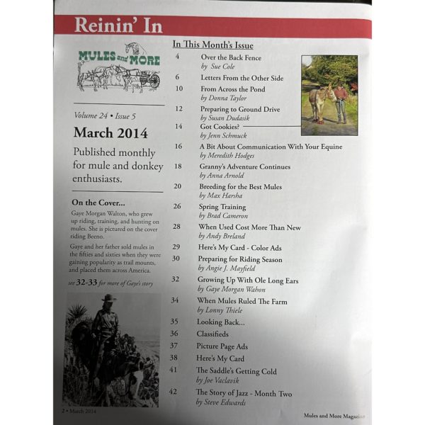 Mules and More - Mar. 2014 Vol. 24 Issue 5 (Back Issue Magazine) - Image 3
