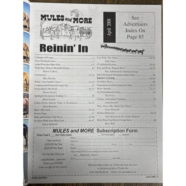 Mules and More - Apr. 2008 Vol. 18 Issue 6 (Back Issue Magazine) - Image 3