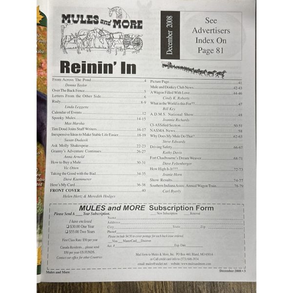 Mules and More - Dec. 2008 Vol. 19 Issue 2 (Back Issue Magazine) - Image 3