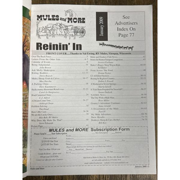 Mules and More - Jan. 2009 Vol. 19 Issue 3 (Back Issue Magazine) - Image 3