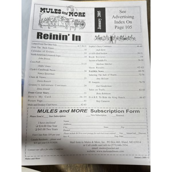 Mules and More - Jan. 2005 Vol. 15 Issue 3 (Back Issue Magazine) - Image 3