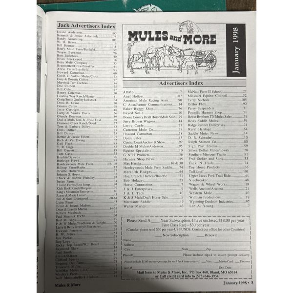 Mules and More - Jan. 1998 Vol. 8 Issue 3 (Back Issue Magazine) - Image 3