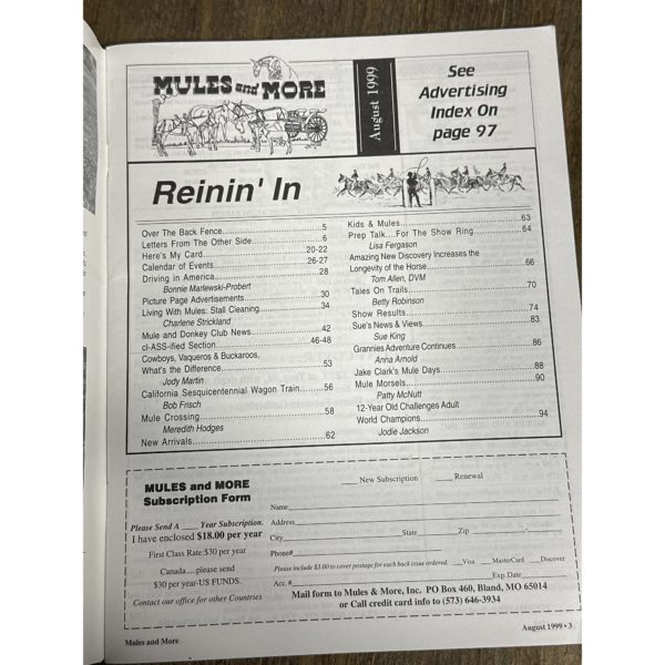 Mules and More - Aug. 1999 Vol. 9 Issue 10 (Back Issue Magazine) - Image 3