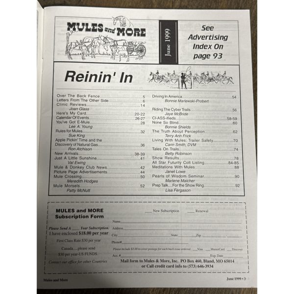 Mules and More - Jun. 1999 Vol. 9 Issue 8 (Back Issue Magazine) - Image 3