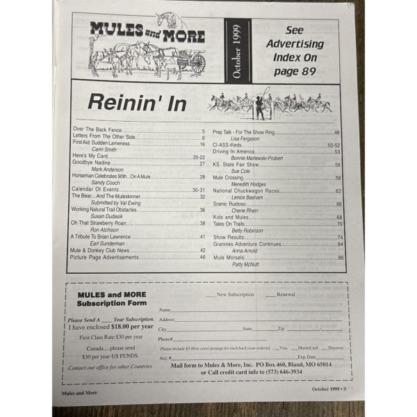 Mules and More - Oct. 1999 Vol. 9 Issue 12 (Back Issue Magazine) - Image 3