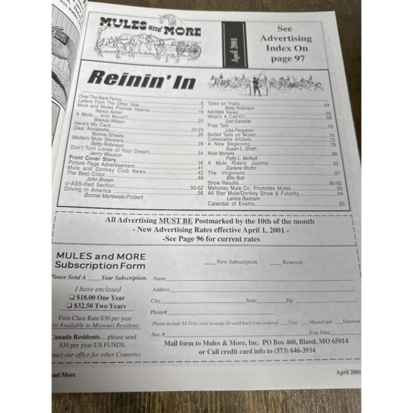 Mules and More - Apr. 2001 Vol. 11 Issue 6 (Back Issue Magazine) - Image 3