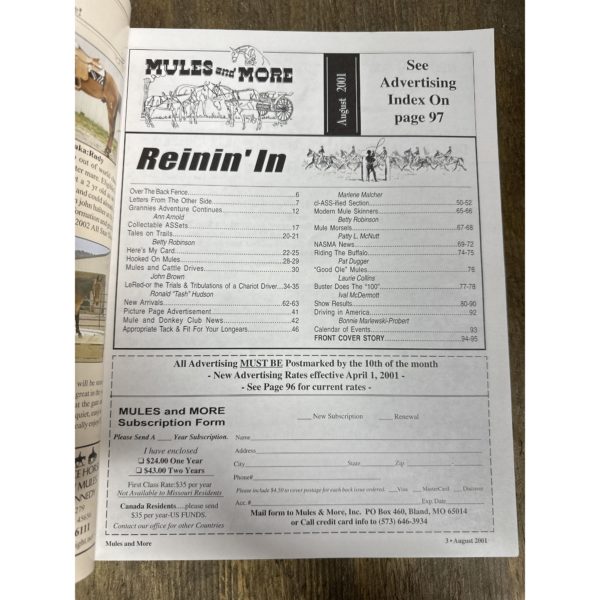 Mules and More - Aug. 2001 Vol. 11 Issue 10 (Back Issue Magazine) - Image 3