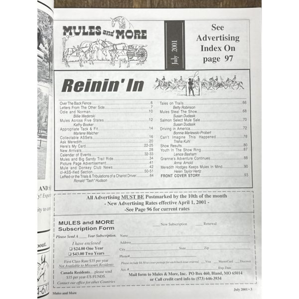 Mules and More - Jul. 2001 Vol. 11 Issue 9 (Back Issue Magazine) - Image 3