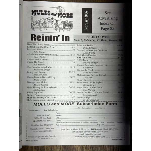 Mules and More - Feb. 2006 Vol. 16 Issue 4 (Back Issue Magazine) - Image 3