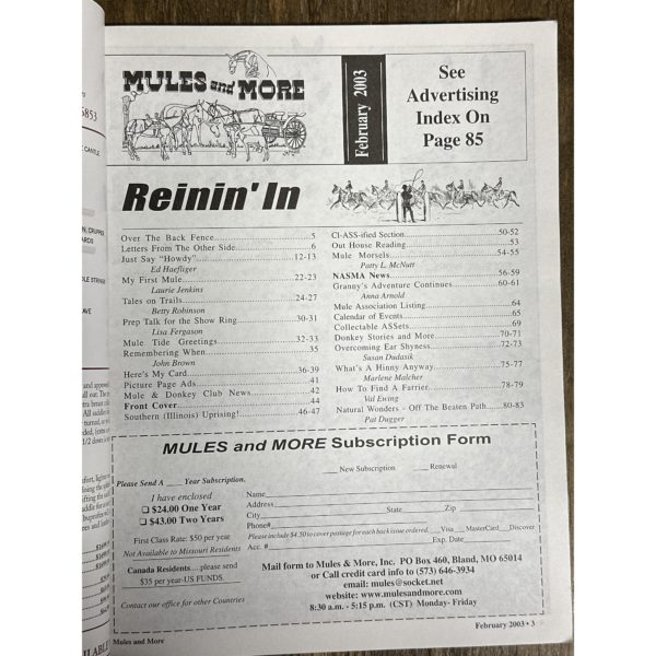 Mules and More - Feb. 2003 Vol. 13 Issue 4 (Back Issue Magazine) - Image 3