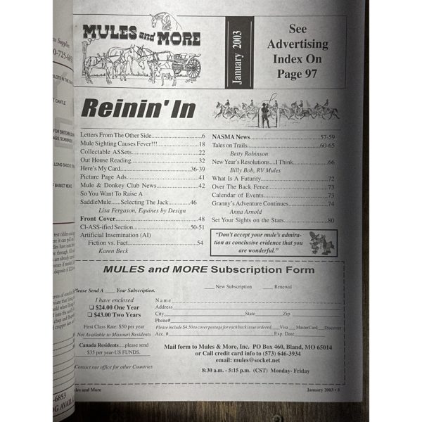 Mules and More - Jan. 2003 Vol. 13 Issue 3 (Back Issue Magazine) - Image 3