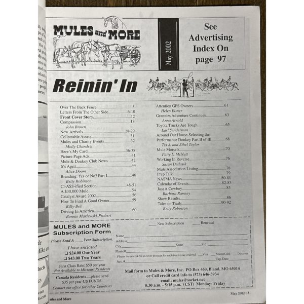 Mules and More - May 2002 Vol. 12 Issue 7 (Back Issue Magazine) - Image 3
