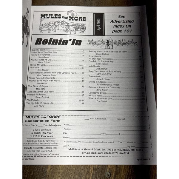 Mules and More - Apr. 2000 Vol. 10 Issue 6 (Back Issue Magazine) - Image 3