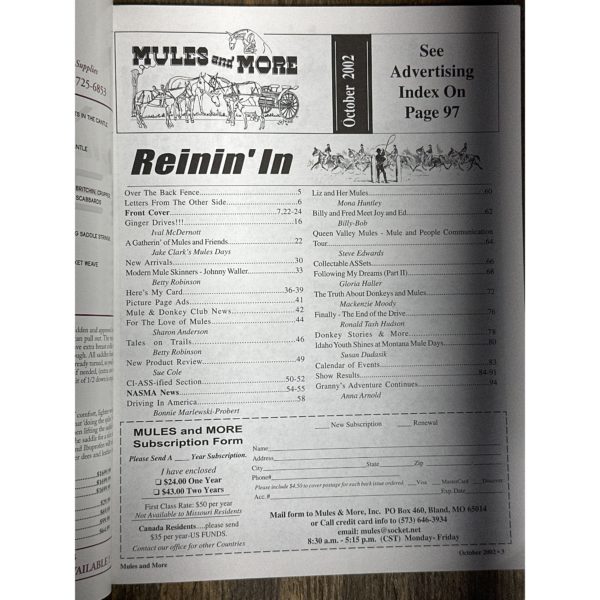 Mules and More - Oct. 2002 Vol. 12 Issue 12 (Back Issue Magazine) - Image 3