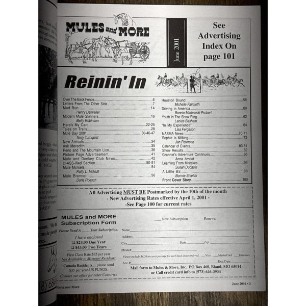 Mules and More - Jun. 2001 Vol. 11 Issue 8 (Back Issue Magazine) - Image 3