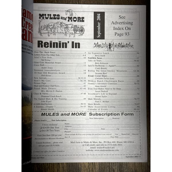 Mules and More - Sept. 2004 Vol. 14 Issue 11 (Back Issue Magazine) - Image 3