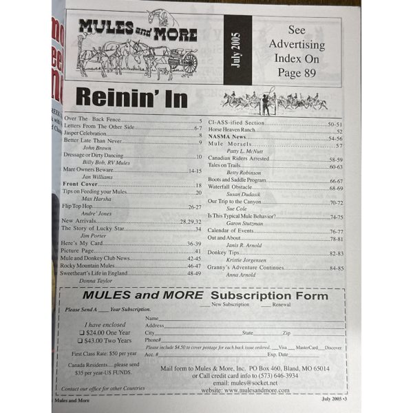 Mules and More - Jul 2005 Vol. 15 Issue 9 (Back Issue Magazine) - Image 3