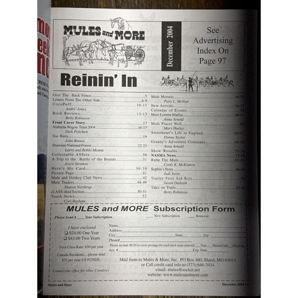 Mules and More - Dec. 2004 Vol. 15 Issue 2 (Back Issue Magazine) - Image 3