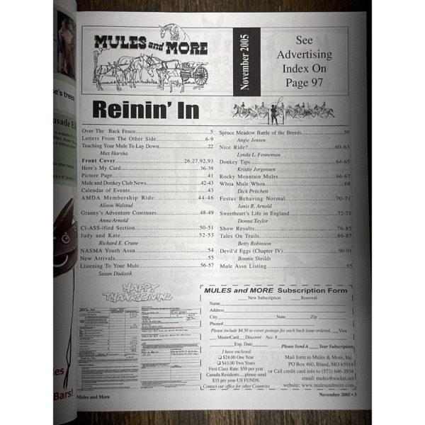 Mules and More - Nov. 2005 Vol. 16 Issue 1 (Back Issue Magazine) - Image 3