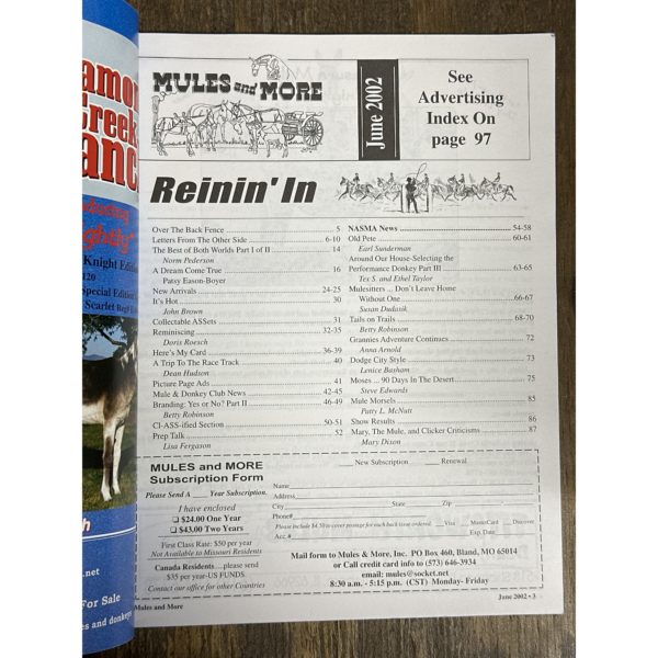 Mules and More - Jun. 2002 Vol. 12 Issue 8 (Back Issue Magazine) - Image 3