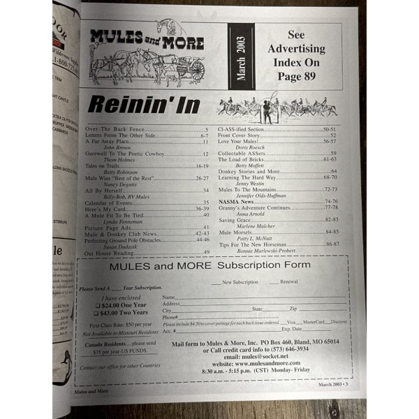 Mules and More - Mar. 2003 Vol. 13 Issue 5 (Back Issue Magazine) - Image 3