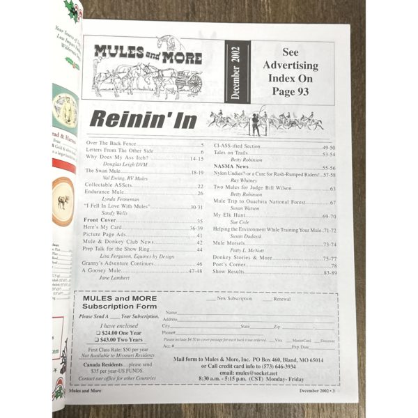 Mules and More - Dec. 2002 Vol. 13 Issue 2 (Back Issue Magazine) - Image 3