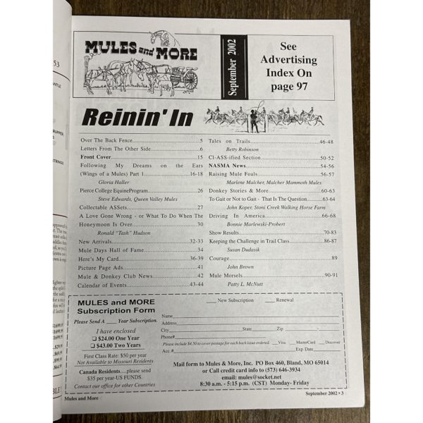 Mules and More - Sept. 2002 Vol. 12 Issue 11 (Back Issue Magazine) - Image 3