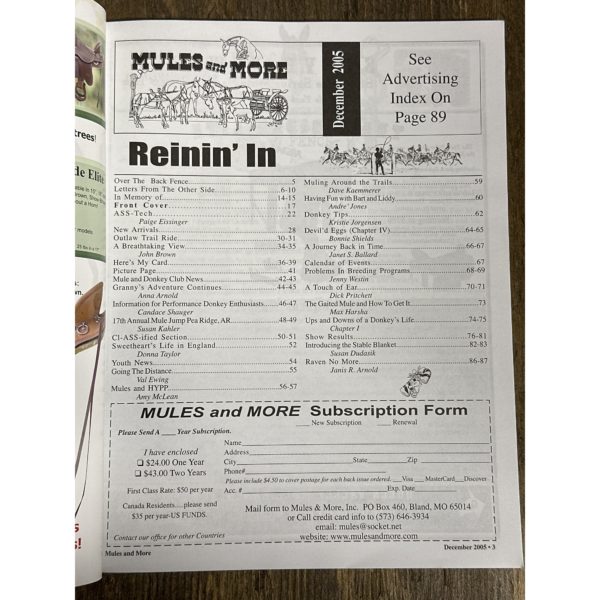 Mules and More - Dec. 2005 Vol. 16 Issue 2 (Back Issue Magazine) - Image 3
