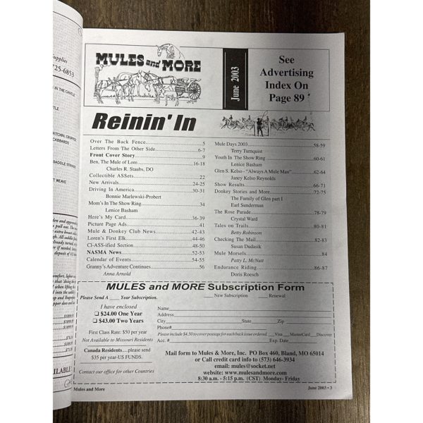 Mules and More - Jun. 2003 Vol. 13 Issue 8 (Back Issue Magazine) - Image 3