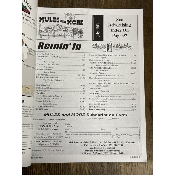 Mules and More - Jul. 2003 Vol. 13 Issue 9 (Back Issue Magazine) - Image 3