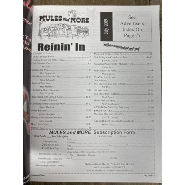 Mules and More - Jul. 2009 Vol. 19 Issue 9 (Back Issue Magazine) - Image 3