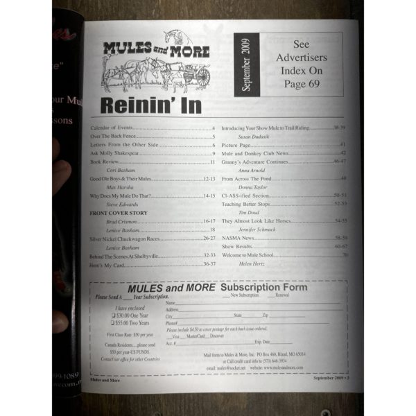 Mules and More - Sept. 2009 Vol. 19 Issue 11 (Back Issue Magazine) - Image 3