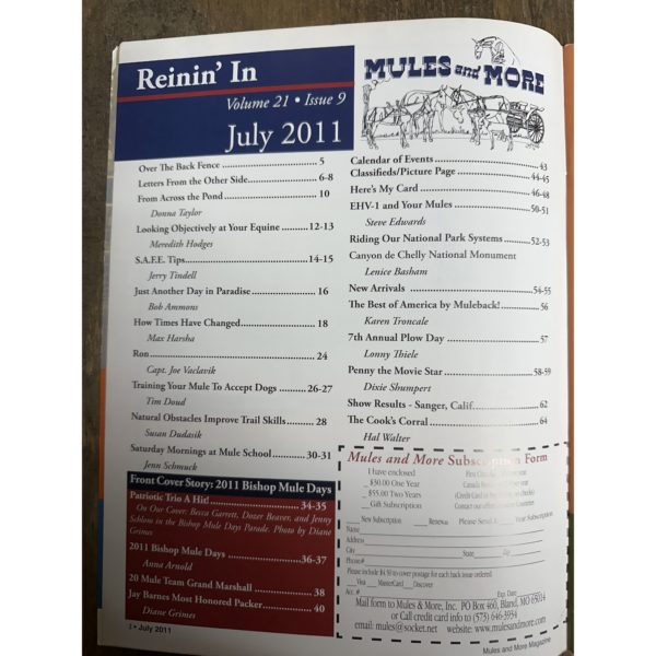 Mules and More - Jul. 2011 Vol. 21 Issue 9 (Back Issue Magazine) - Image 3