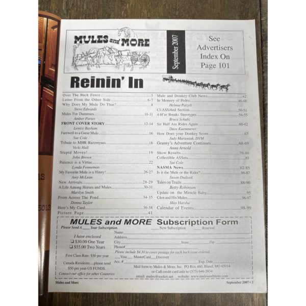 Mules and More - Sept. 2007 Vol. 17 Issue 11 (Back Issue Magazine) - Image 3