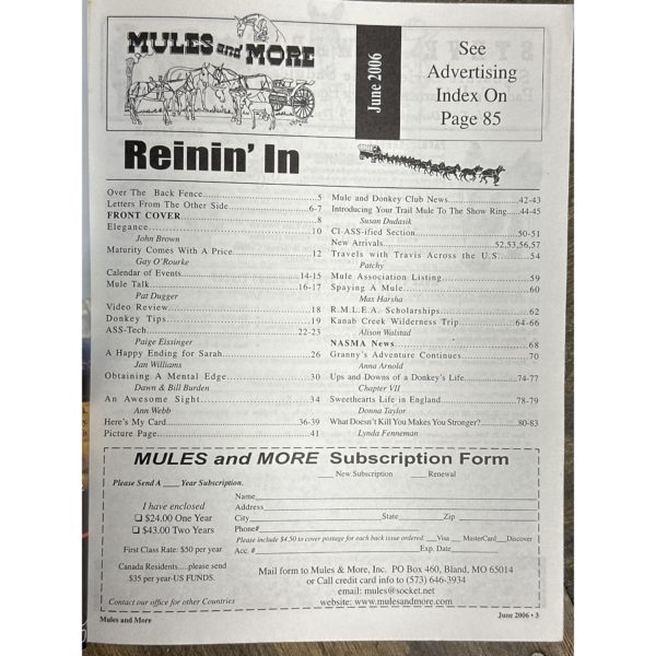 Mules and More - Jun. 2006 Vol. 16 Issue 8 (Back Issue Magazine) - Image 3
