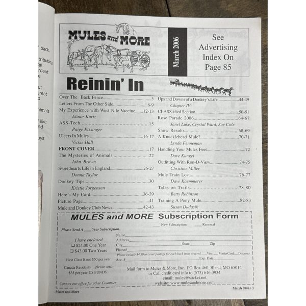 Mules and More - Mar. 2006 Vol. 16 Issue 5 (Back Issue Magazine) - Image 3