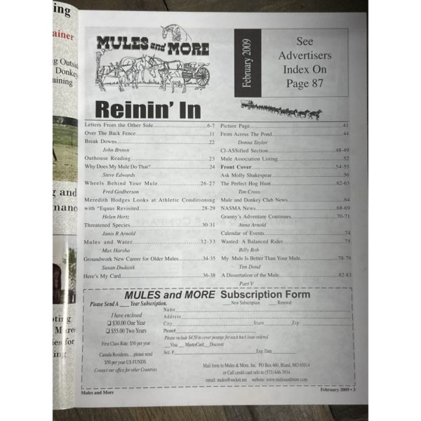 Mules and More - Feb. 2009 Vol. 19 Issue 4 (Back Issue Magazine) - Image 3