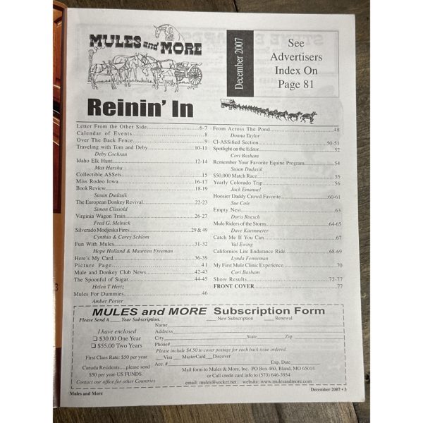 Mules and More - Dec. 2007 Vol. 18 Issue 2 (Back Issue Magazine) - Image 3