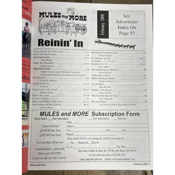 Mules and More - Feb. 2008 Vol. 18 Issue 4 (Back Issue Magazine) - Image 3